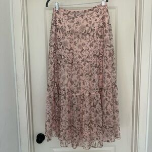 Ralph Lauren Floral Pink Chiffon Skirt